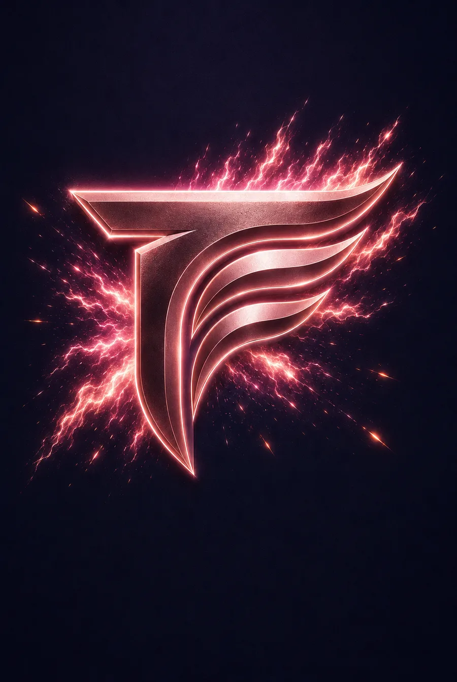 Fandara logo, a glowing winged F